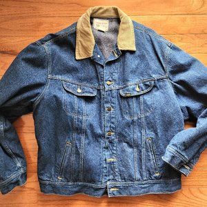 VTG 1990s MEN XXL XX-LARGE LEE STORM RIDER DENIM JACKET WOOL BLANKET LINED